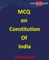 MCQ on Constitution Of India