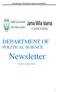 Department of political science newsletter DEPARTMENT OF POLITICAL SCIENCE. Newsletter