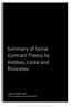 Summary of Social Contract Theory by Hobbes, Locke and Rousseau