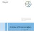 Articles of Incorporation Bayer Aktiengesellschaft Leverkusen. Articles of Incorporation