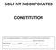 GOLF NT INCORPORATED CONSTITUTION