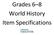 Grades 6 8 World History Item Specifications