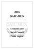 2016 GAIC-MUN. Economic and Social Council. Chair report