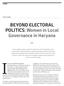 BEYOND ELECTORAL POLITICS: Women in Local Governance in Haryana