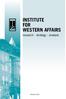 Institute for Western Affairs. research - strategy - analysis
