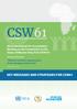 KEY MESSAGES AND STRATEGIES FOR CSW61