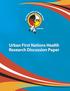 URBAN FIRST NATIONS HEALTH RESEARCH DISCUSSION PAPER