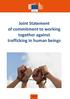 Joint Statement of commitment to working together against trafficking in human beings