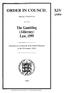 Law, The Gambling (Alderney) XIV ORDER IN COUNCIL. ratifying a Projet de Loi