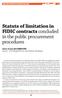 Statute of limitation in FIDIC contracts concluded in the public procurement procedures
