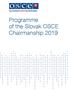 Programme of the Slovak OSCE Chairmanship 2019
