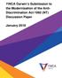 YWCA Darwin s Submission to the Modernisation of the Anti- Discrimination Act 1992 (NT) Discussion Paper. January 2018