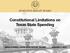 LEGISLATIVE BUDGET BOARD. Constitutional Limitations on Texas State Spending