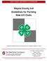 Wayne County 4-H Guidelines for Forming New 4-H Clubs