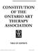 CONSTITUTION OF THE ONTARIO ART THERAPY ASSOCIATION