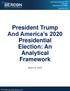 President Trump And America s 2020 Presidential Election: An Analytical Framework