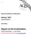 abc Report on the Examination History 1041 Specification 2009 examination June series General Certificate of Education Unit HIS1L