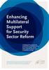 Enhancing Multilateral Support for Security Sector Reform