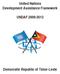 United Nations Development Assistance Framework UNDAF Democratic Republic of Timor-Leste