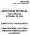 ADDITIONAL MATERIAL Regular Meeting SEPTEMBER 25, 2018