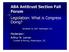 ABA Antitrust Section Fall Forum Legislation: What is Congress Doing?